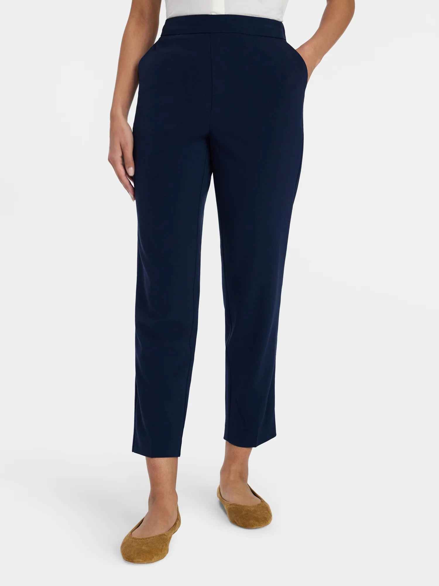 Time and Tru Women's Ponte Knit Skinny Pants, Sizes S-XXXL | Walmart (US)