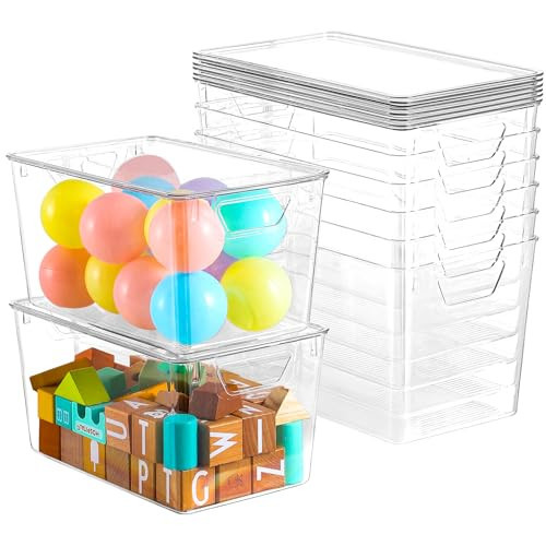 6 Pack Clear Storage Bins with Lids, 7 Quart Stackable Storage Boxes for Storage and Organization, Plastic Storage Containers with Lids, Plastic Bins with Handles for Office, Bedroom, Study Room | Amazon (US)