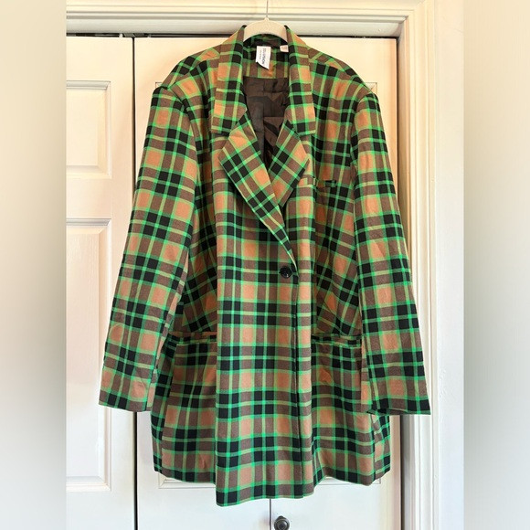 Collusion green plaid long jacket, 18 | Poshmark