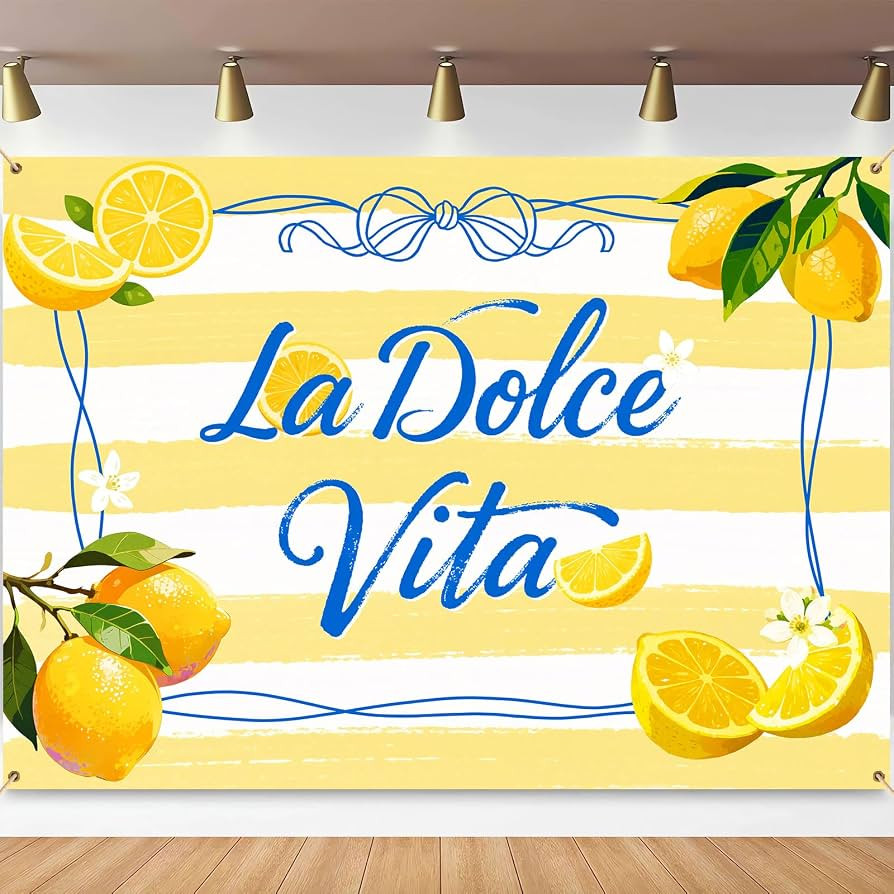 La Dolce Vita Backdrop Italian Bridal Shower Party Decorations Banner Bachelorette Lemon Party Ph... | Amazon (US)