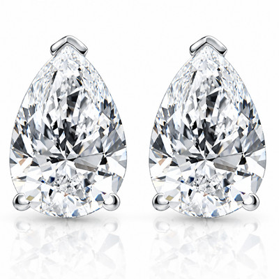 Bliss Diamond 2 Ct Lab Grown Pear Shape Diamond Studs 14k White Gold Earrings at Nordstrom | Nordstrom