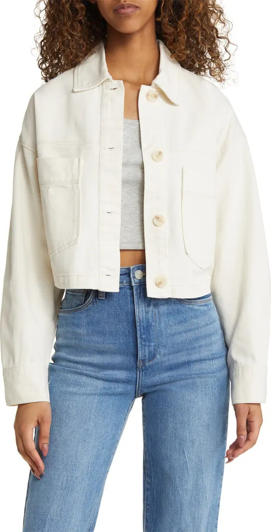 Cotton Twill Crop Jacket | Nordstrom