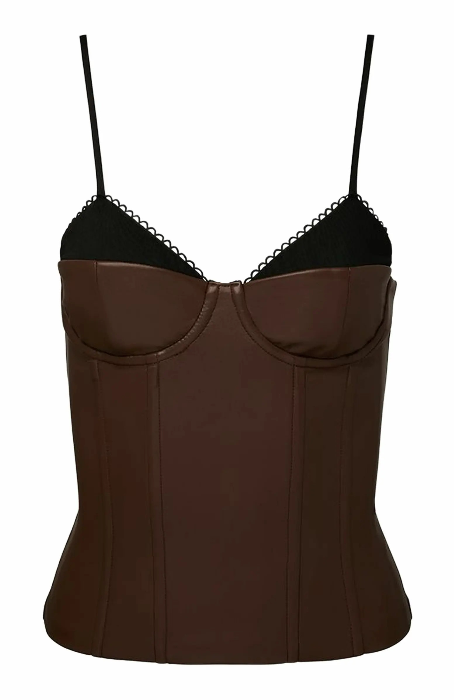 WeWoreWhat Corset Vegan Leather Top | Nordstrom | Nordstrom
