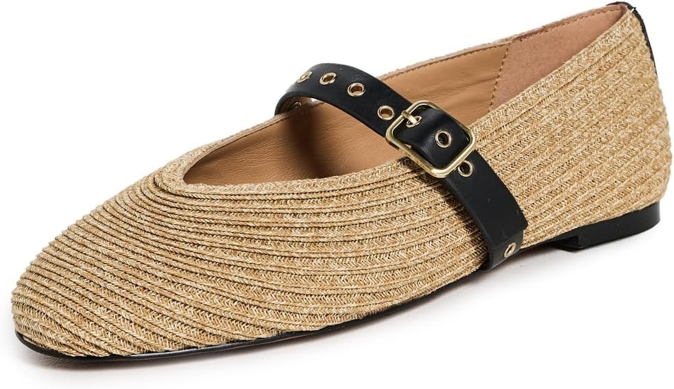 Madewell Women's Hera Mary Jane-Raffia Flat | Amazon (US)
