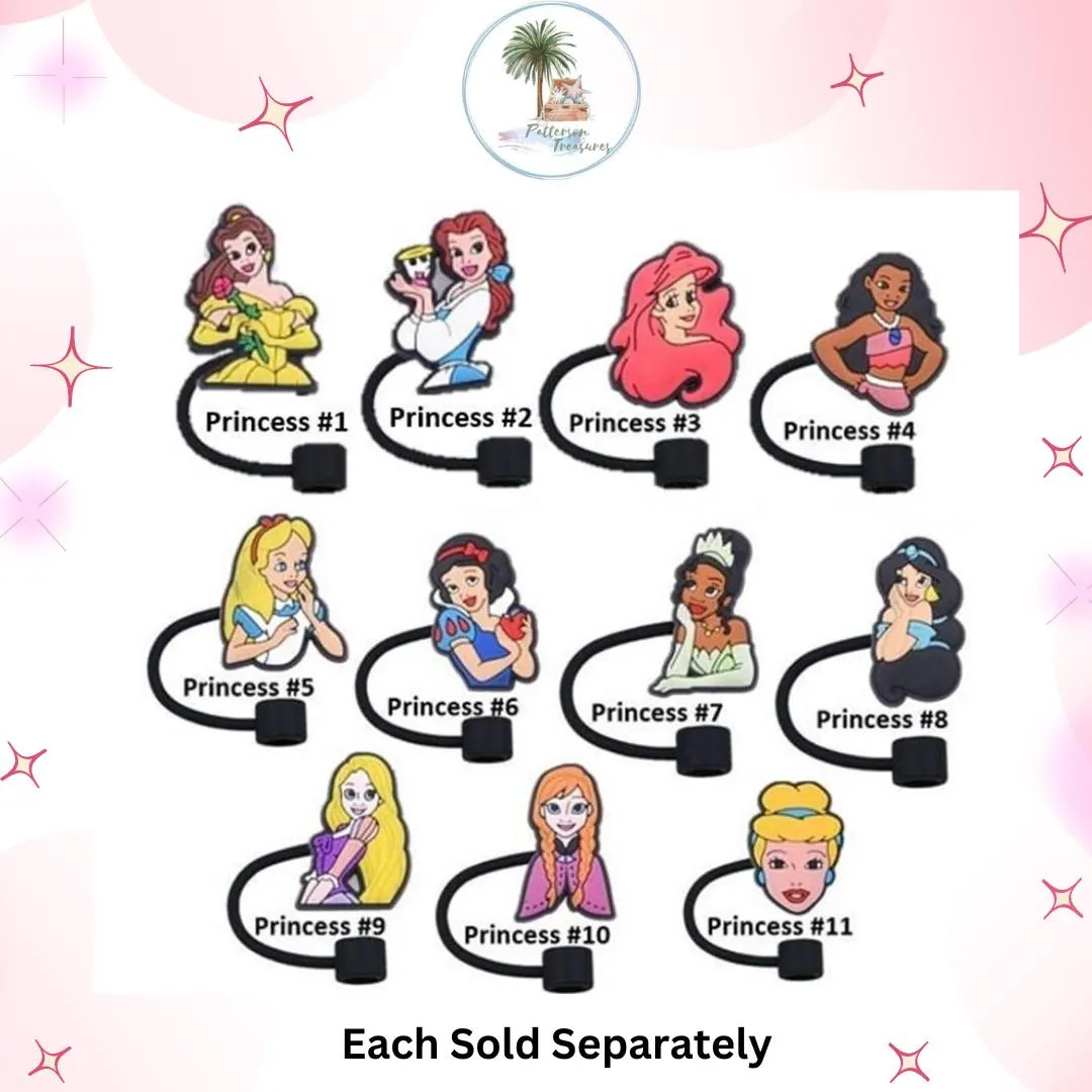 Straw Topper Princess Mermaid Gift Tumbler Accessories Family Vacation Tumbler Topper Birthday Gi... | Etsy (US)