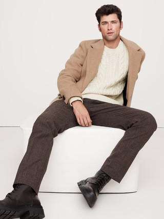 Italian Merino-Blend Cable-Knit Sweater | Banana Republic (US)