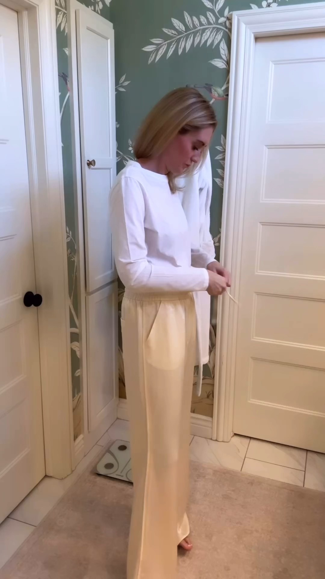 H&M sweater and silky pants with an Amazon wrap! 

#LTKgrwm #LTKootd