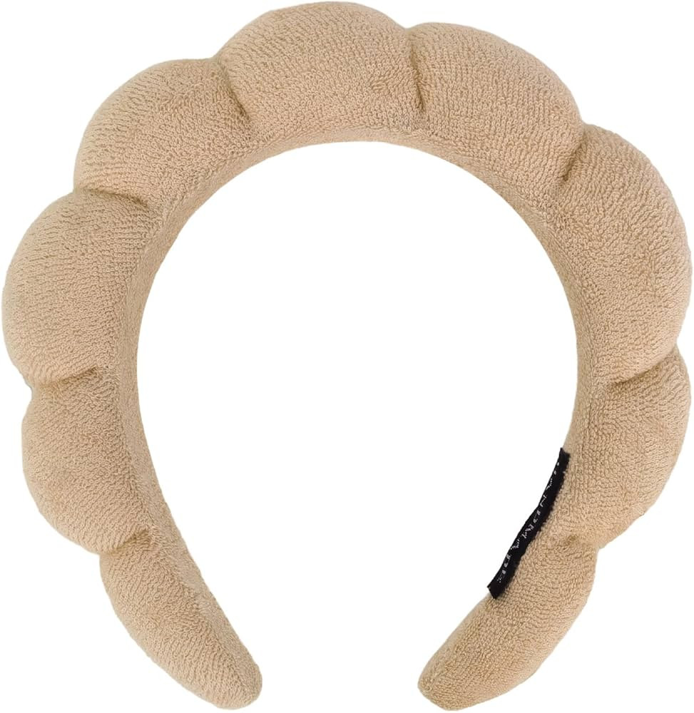 Women Spa Headband, Brown Terry Cloth - Headband for Washing Face, Makeup Removal, Skincare, Yoga... | Amazon (US)