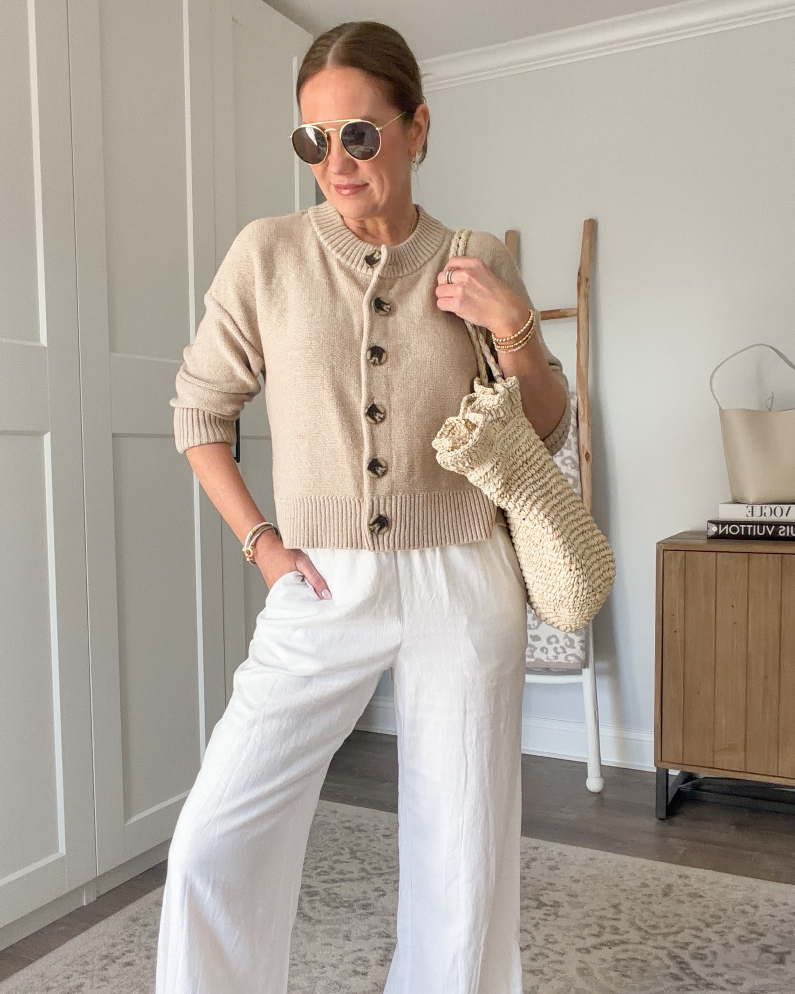 I wear this cotton cardigan year round! Love the oversized tortoise buttons. I have a medium and it’s perfect with these pull on linen pants from Target. 

#LTKootd #LTKSeasonal #LTKTall