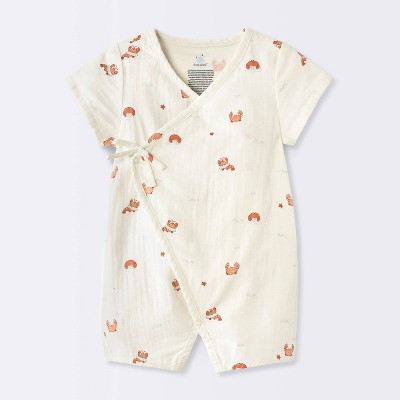 Baby Boys' "Lil Shrimp" Gauze Wrap Romper - Cloud Island™ Cream 6-9M | Target