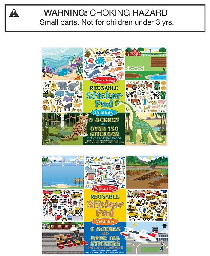 Melissa & Doug 2-Pk. Reusable Vehicle & Habitat Sticker Pads Bundle | Macys (US)