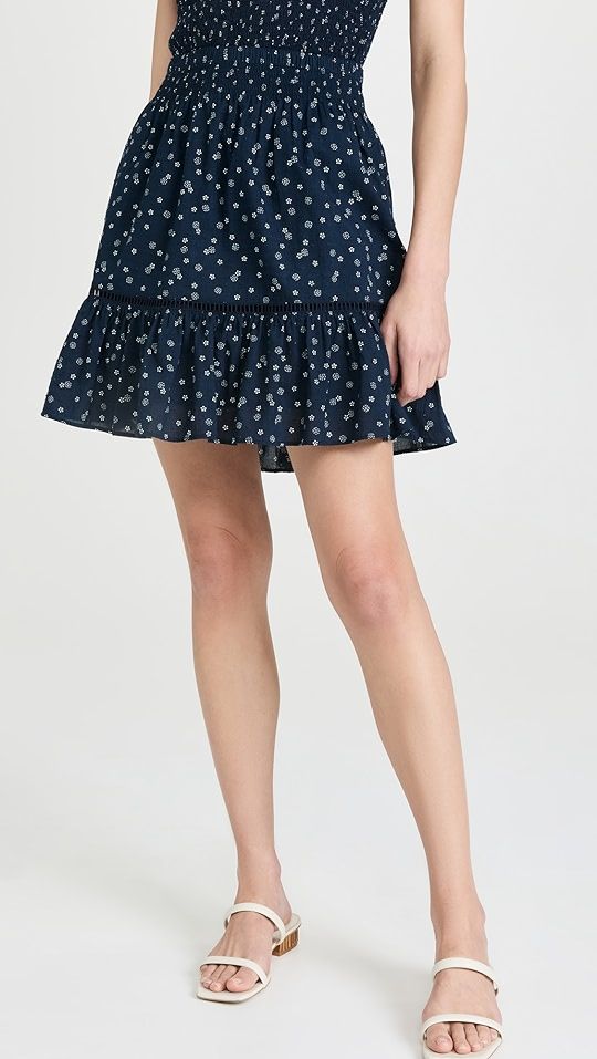 Smock-Waist Ruffle Mini Skirt In Bandana Flower | Shopbop