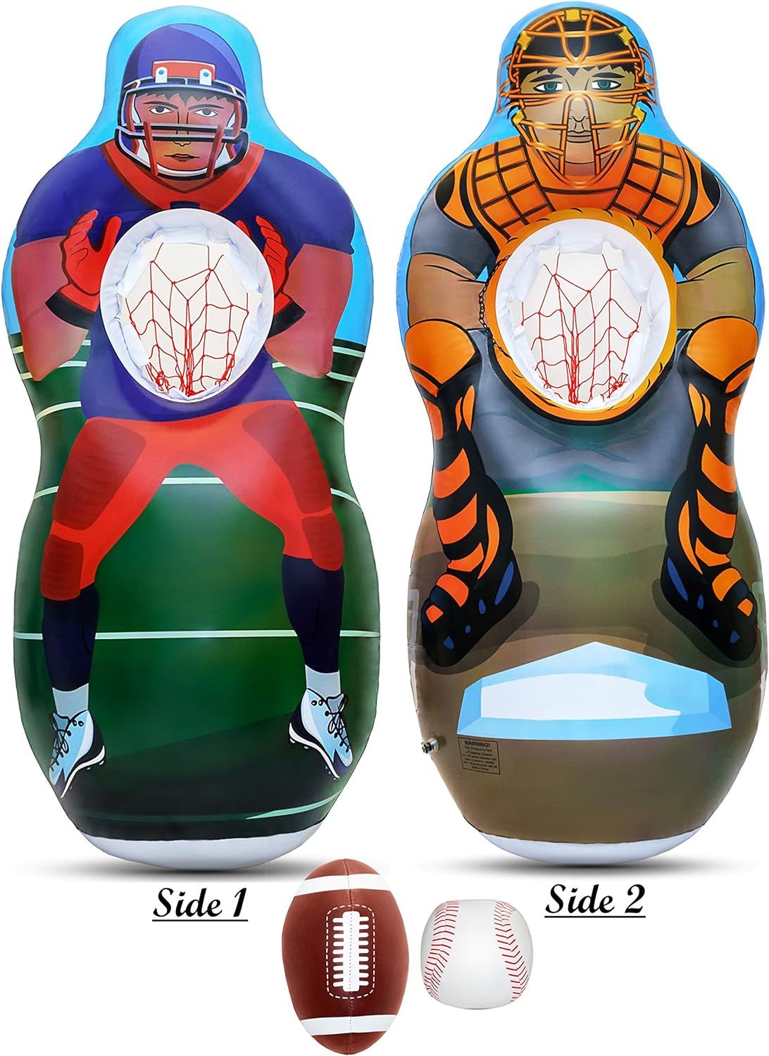 ImpiriLux Inflatable 5 Foot Tall Double Sided Football & Baseball Toss Target | Plush Mini Footba... | Amazon (US)
