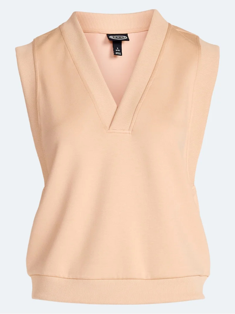 Scoop Women's Scubaknit Sleeveless Deep V-Neck Top, Sizes XS-XXL - Walmart.com | Walmart (US)
