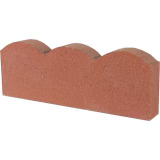 15.75 in. x 5.5 in. x 2 in. Red Straight Scallop Concrete Edger | The Home Depot