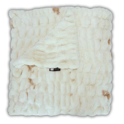 Minky Designs Luxurious Minky Blankets | Super Soft, Fuzzy, and Fluffy Faux Fur | Preppy Couch Covers & Throw Blankets | Ideal for Adults, Kids, Teens (Chic | Crème Brulee) | Amazon (US)