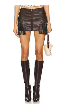 superdown Riley Faux Leather Skirt in Dark Brown from Revolve.com | Revolve Clothing (Global)