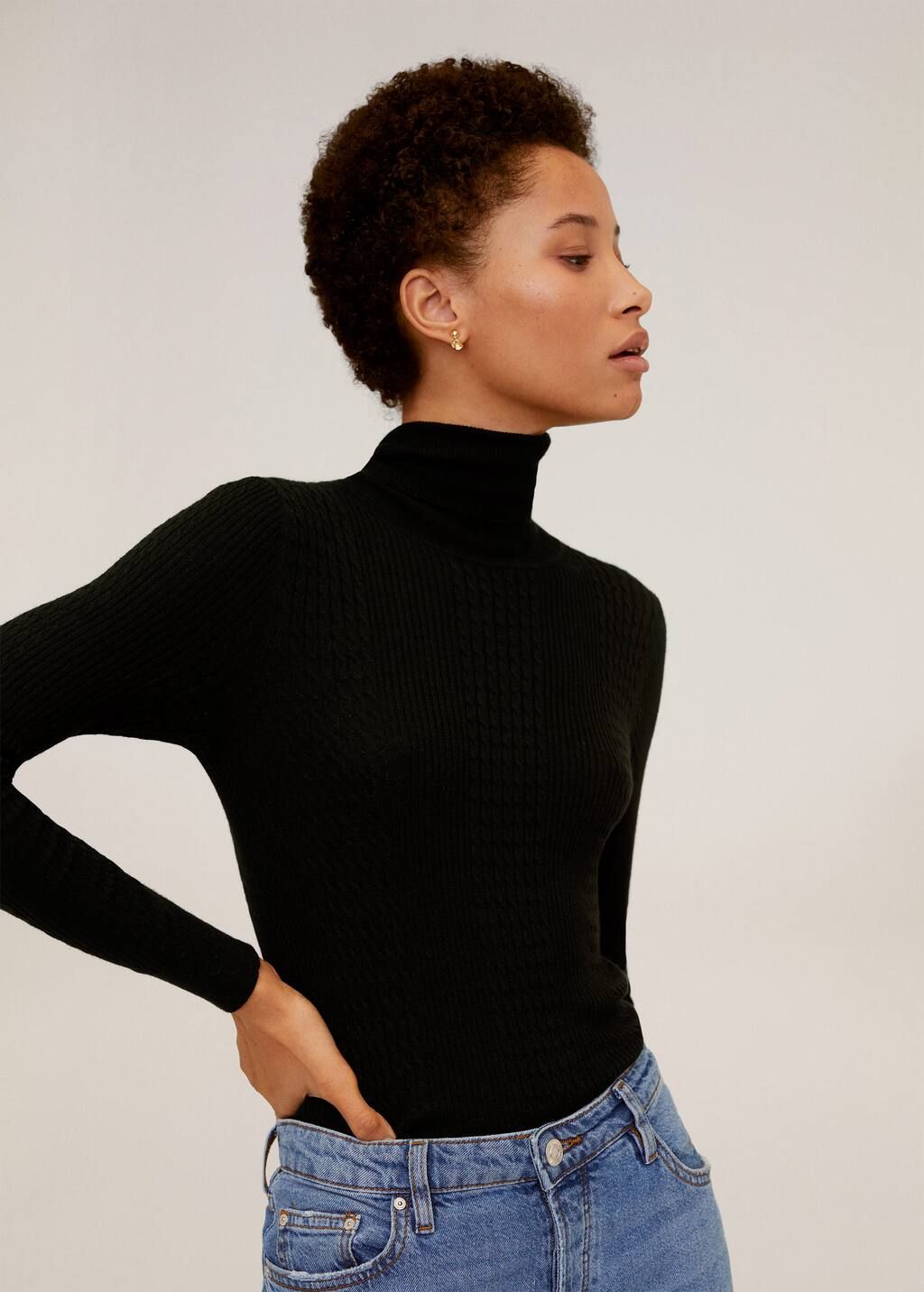 Combined high collar sweater | MANGO (US)