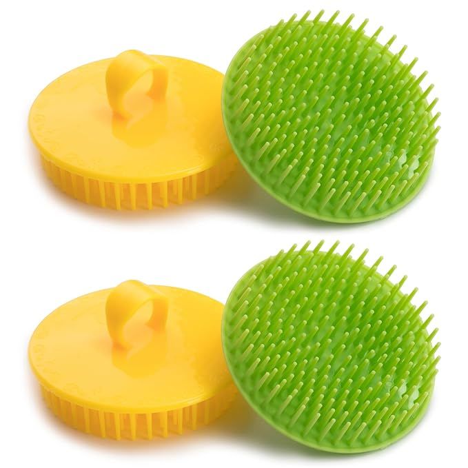 Hair Scalp Brush Dandruff Cleaning Brush Shower Scalp Shampoo Brush Scalp Massager Pack of 4(Gree... | Amazon (US)
