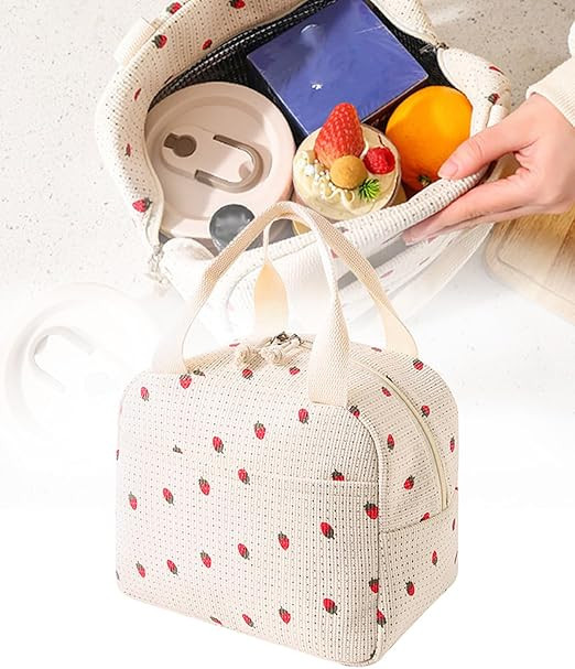 Insulated Lunch Bag for Women and Men, Cute Corduroy Lunch Tote with Handle, Leakproof Cooler Lun... | Amazon (US)