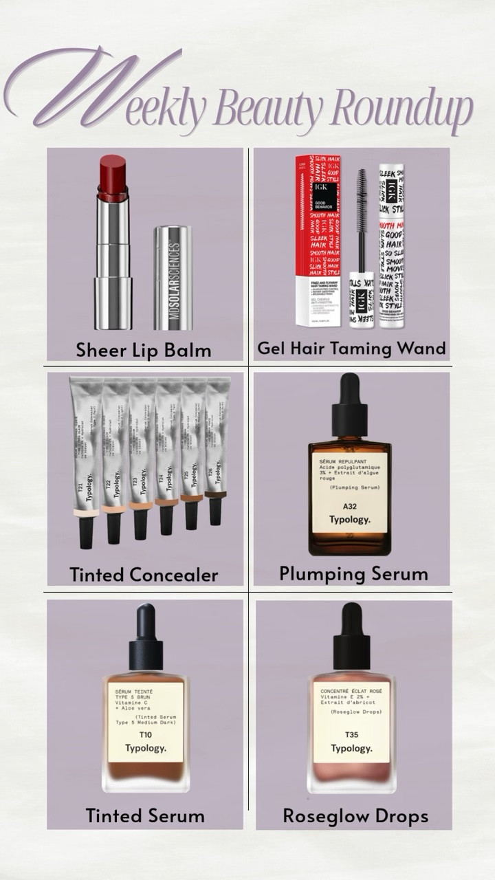 Weekly beauty favorites ✨

A few products I’ve been reaching for nonstop lately. From glowy skin essentials to effortless everyday makeup and sleek hair touch ups, these are the beauty finds currently earning a permanent spot in my routine.

♡ Sheer lip balm
♡ Gel hair taming wand
♡ Tinted concealer
♡ Plumping serum
♡ Tinted serum
♡ Rose glow drops

If you’re looking for natural makeup, glass skin products, and easy beauty staples, these are worth checking out.

[beauty favorites, weekly beauty roundup, makeup favorites, skincare favorites, clean beauty, glowy makeup, natural makeup, no makeup makeup, tinted serum, tinted concealer, lip balm, plumping serum, rose glow drops, hair taming wand, beauty finds, beauty essentials, everyday makeup, beauty routine, skincare routine, ltk beauty]

#LTKOver40 #LTKBeauty