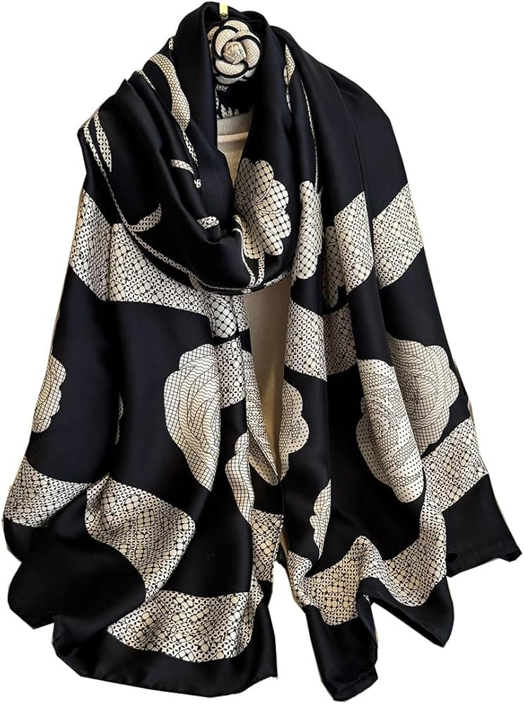 FairyCity Womens oversized Luxury Silk Scarf Long Satin Scarf Lightweight Fashion Shawl Wrap | Amazon (US)