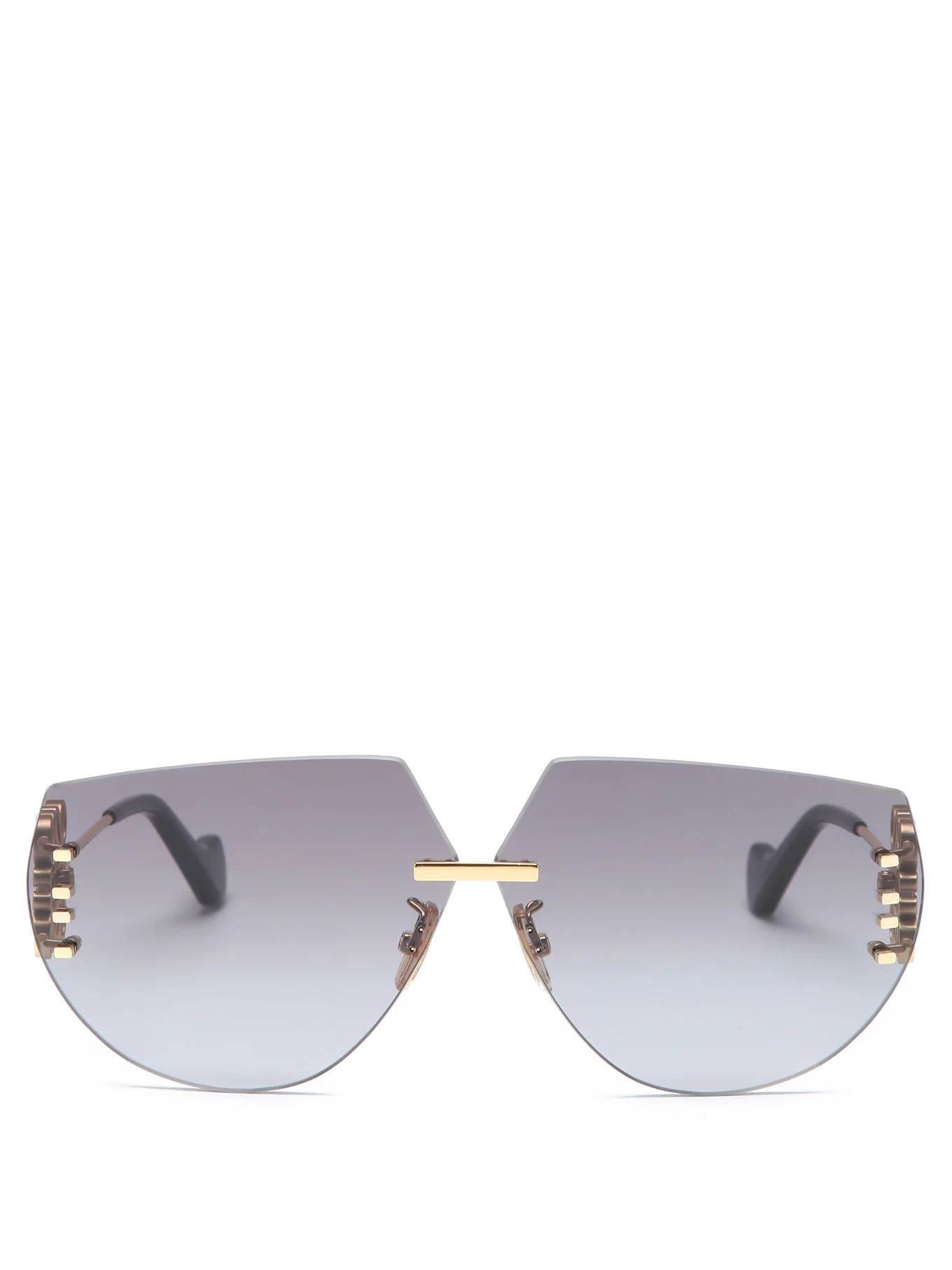 Anagram-hinge rimless metal sunglasses | Loewe | Matches (US)