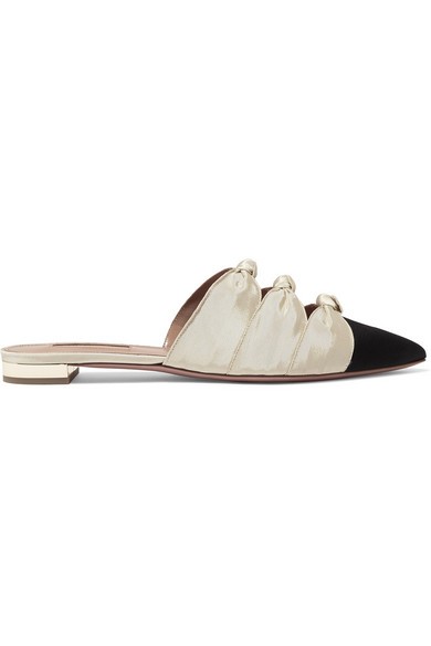 Aquazzura
				
			
			
			
			
			
				Mondaine zweifarbige Slippers aus Faille mit Knoten
				... | NET-A-PORTER (UK & EU)