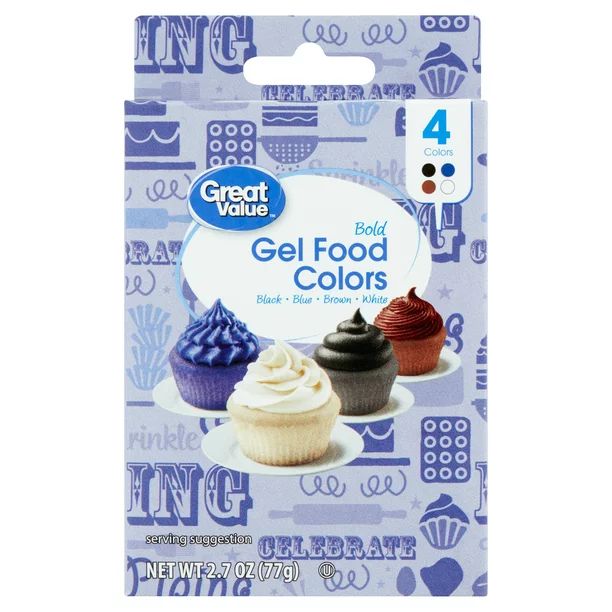 Great Value Bold Gel Food Colors, 2.7 oz, 4 Count | Walmart (US)