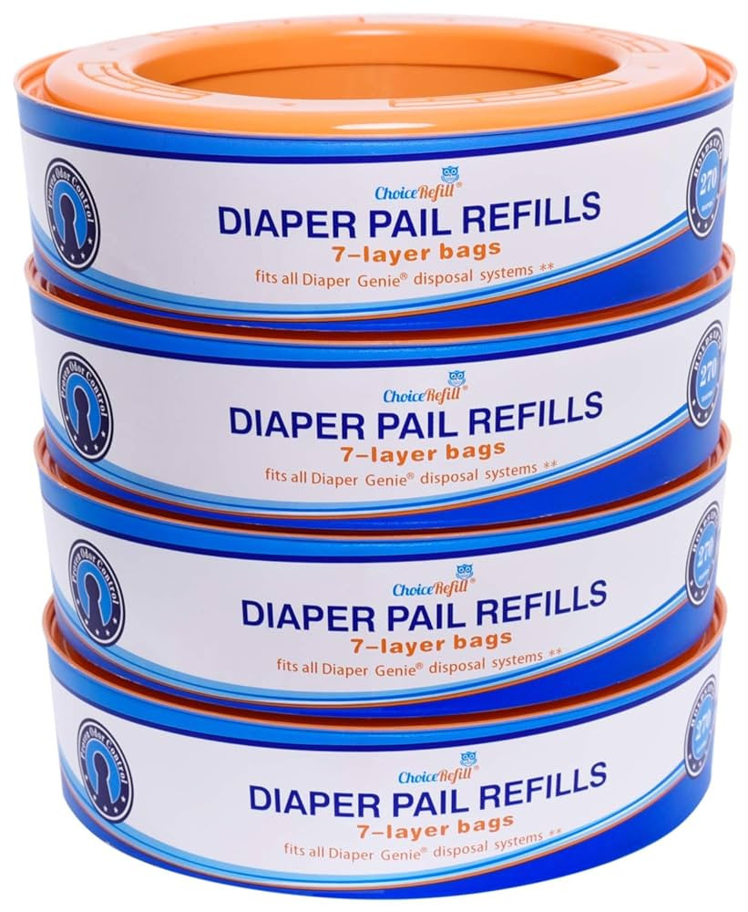 Compatible with Diaper Genie Pails, 4-Pack, 1300count | Amazon (US)