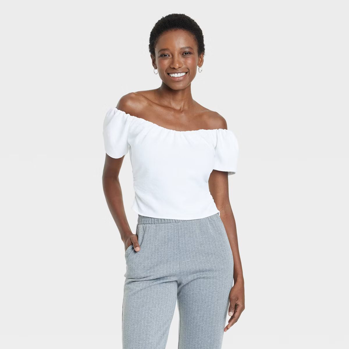 Women's Slim Fit Off the Shoulder Short Sleeve Top - A New Day™ | Target