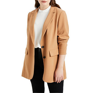 ELOQUII Plus Size The 365 Semi Stretch Two Button Blazer - Macy's | Macy's
