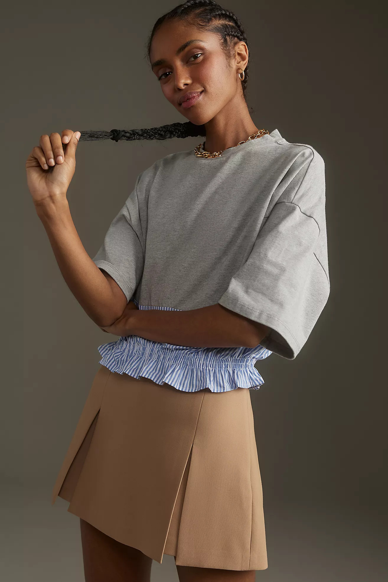 Maeve Short-Sleeve Ruched Top | Anthropologie (US)