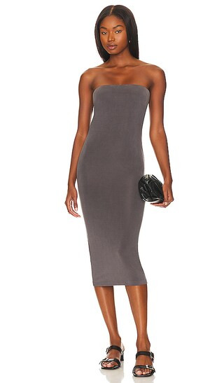 Strapless Jersey Midi Dress in Graphite | Revolve Clothing (Global)