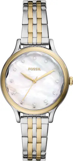 Fossil Laney Two-Tone Bracelet Watch, 34mm | Nordstromrack | Nordstrom Rack