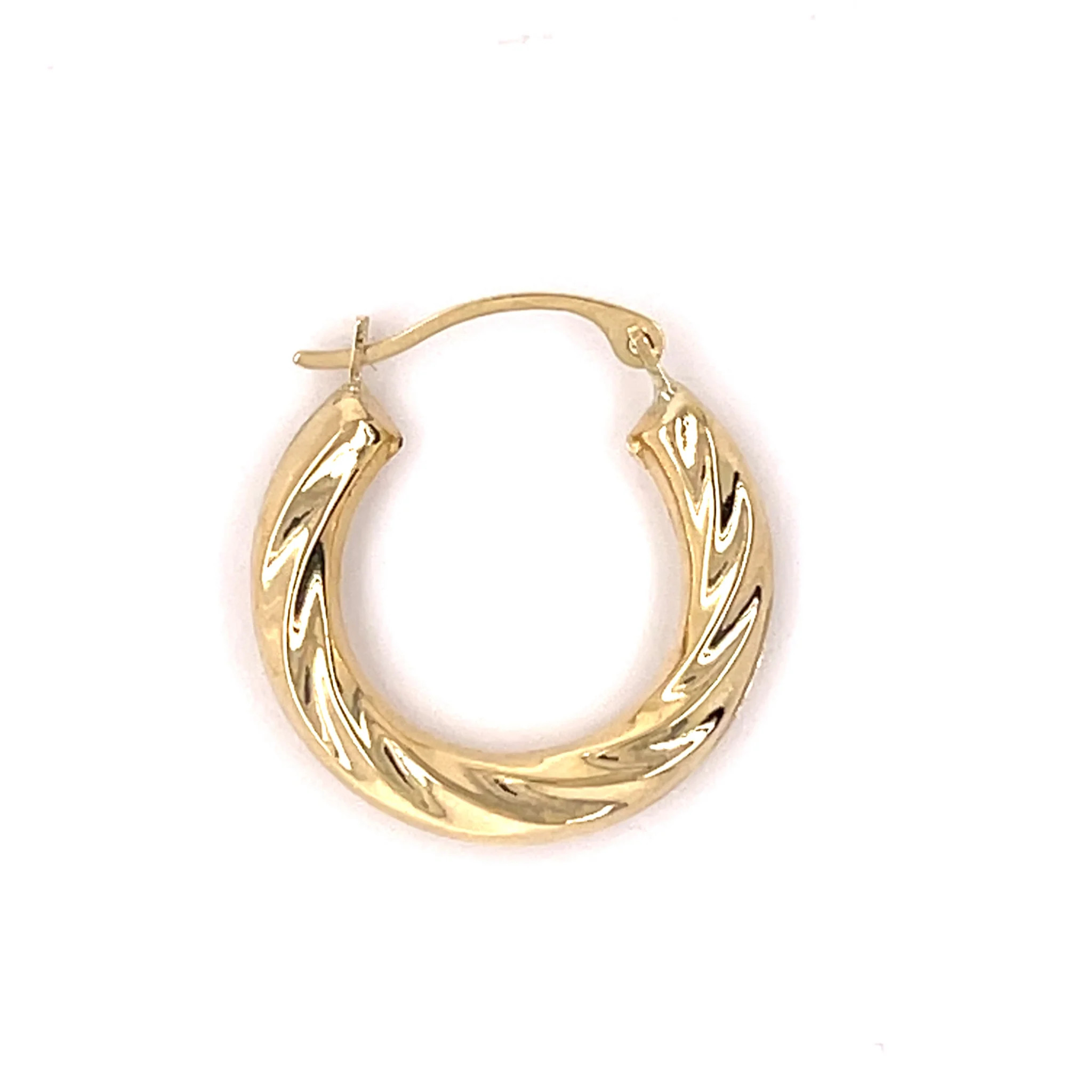 14K Gold 15mm Twisted Hoop Earrings | Goldmania