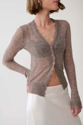 Amrita Lace Knit Cardigan / Oatmeal | MESHKI | M | MESHKI US