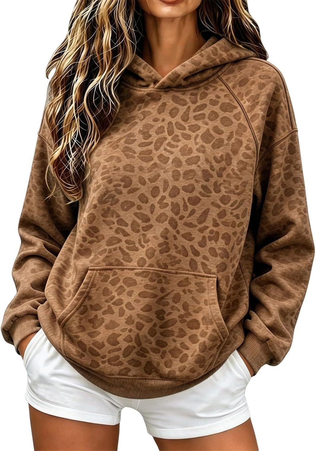 Oversized Hoodies for Women Pullover Leopard Print Hoodie | Amazon (US)