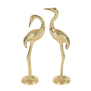 Gold Aluminum Flamingo Sculpture (Set of 2) | The Home Depot