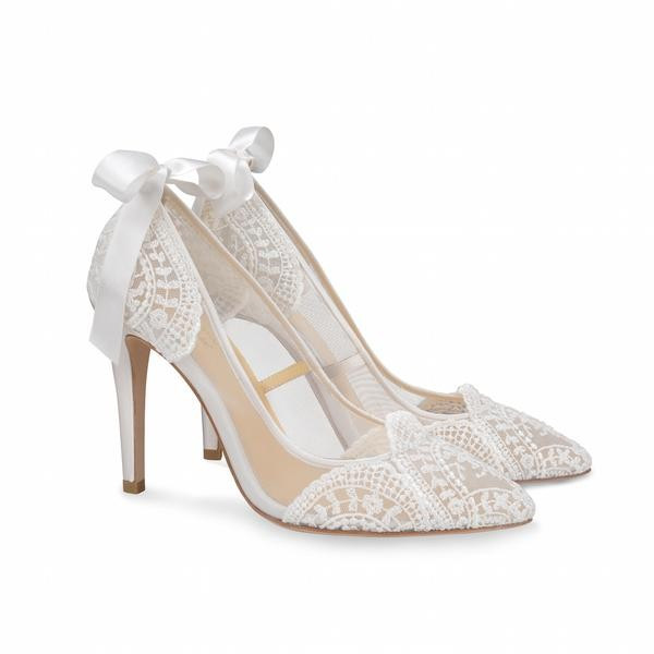 Ivory Wedding Pump with Ribbon By Claire Pettibone | Bella Belle Shoes