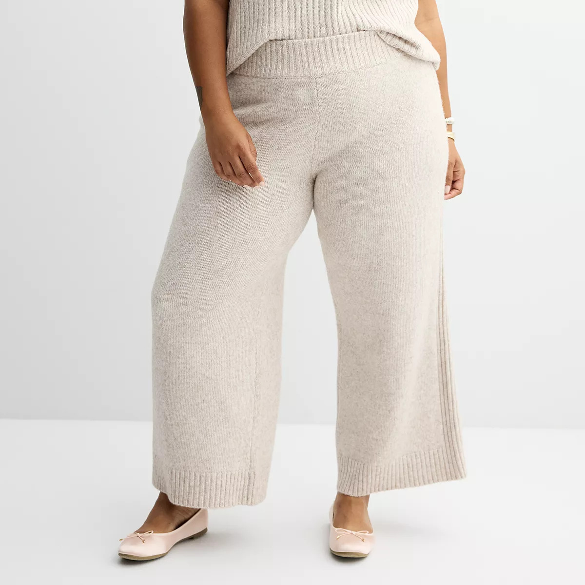 Plus Size Sonoma Goods For Life® Sweater Wide Leg Pants | Kohl's