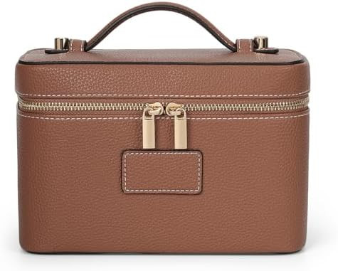 Makeup Bag Vanity Case for Women Leather Cosmetic Bag Travel Toiletry Bags Portable Makeup Organi... | Amazon (US)