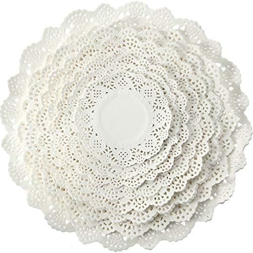 Boao Paper Lace Doilies 160 Pieces Disposable Round Macaron Color Food Lace Table Doilies for Cak... | Amazon (US)
