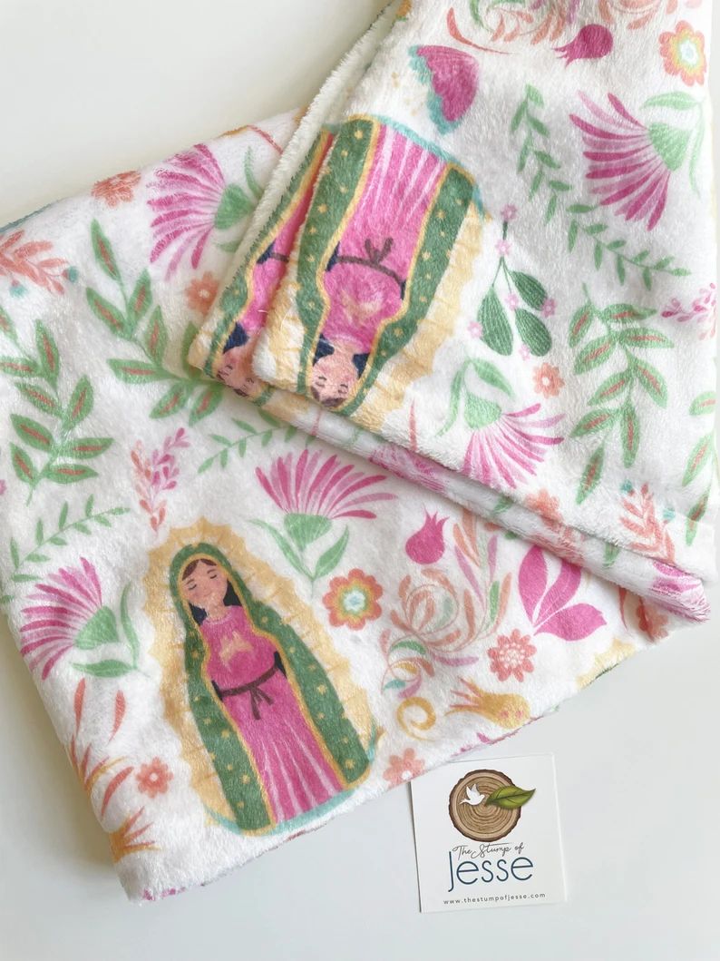 Our Lady of Guadalupe Velveteen Plush Blanket Catholic Gift Catholic Gift for Baby Baptism First ... | Etsy (US)