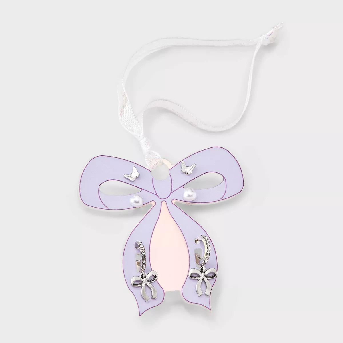 Butterfly Pearl and Bow Stud and Drop Earring Set 3pc - Wild Fable™ Silver/White | Target