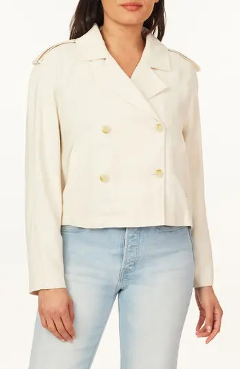 Washed Twill Cropped Trench Coat | Nordstrom Rack