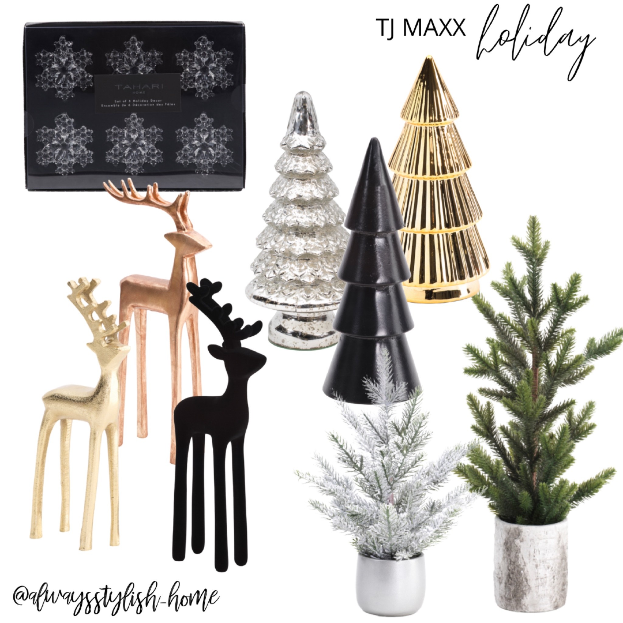 Modern holiday decor, Christmas decor, gold Christmas tree, black Christmas tree, silver Christmas tree, gold reindeer, black reindeer, decorative Christmas trees, table top Christmas tree 

#LTKhome #LTKHoliday