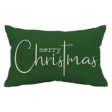 Christmas Pillow Covers Merry Christmas Throw Pillow Decorative Christmas Red Cotton Cloth Linen Cloth Pillow Cover Sofa Cover Decorative Rectangle Length 12X20 Inches | Walmart (US)