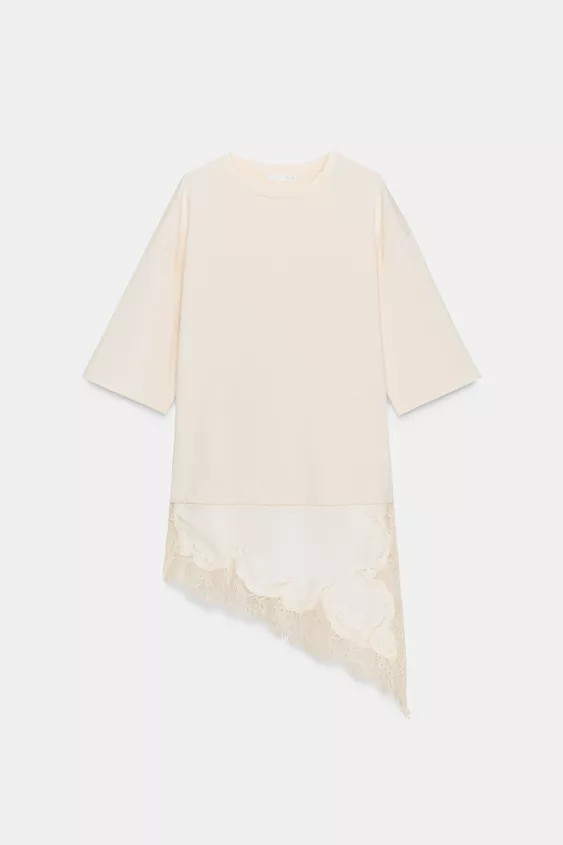 CONTRAST LACE T-SHIRT | Zara UK