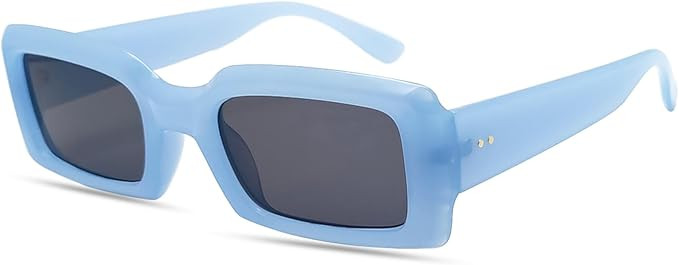 Trendy Rectangle Sunglasses for Women Men Retro 90s Glasses Shades Fashion Cute 2025 Sunglasses | Amazon (US)